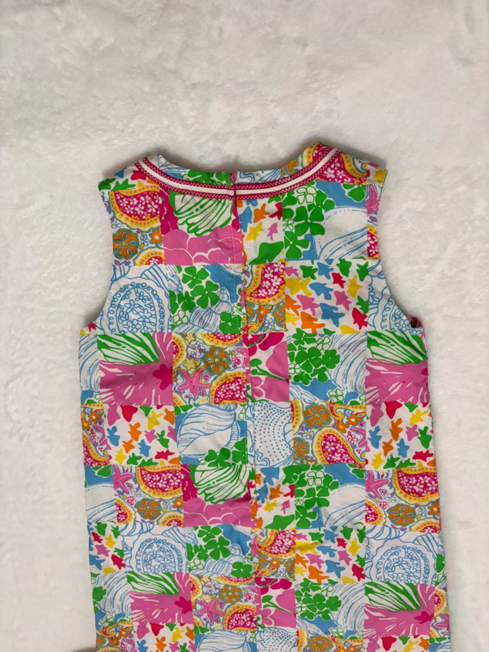 LILLY PULITZER Girls Colorful Patchwork Floral Tank Dress - Picture 7 of 12